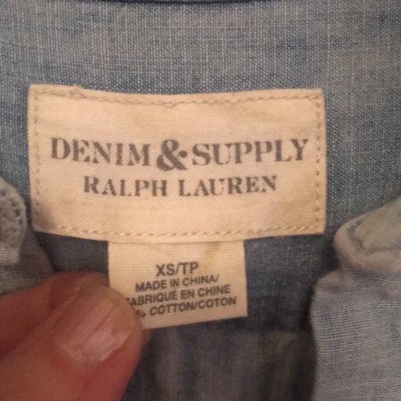 Faded denim shirt with ties - Picture 2 of 5